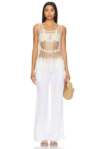 Tularosa Talie Crotchet Top in Beige from Revolve.com | Revolve Clothing (Global)