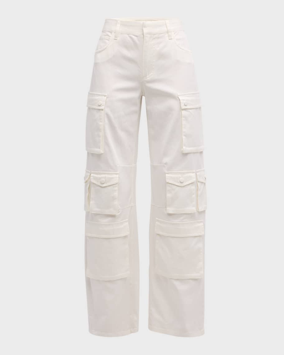 Alice + Olivia Olympia Mid-Rise Baggy Cargo Pants | Neiman Marcus