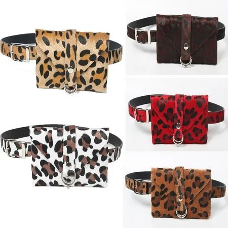 Women Ladies Fashion Leopard Waist Bag Fanny Pack Hip Waist Pack Belt Pouch | Walmart (US)