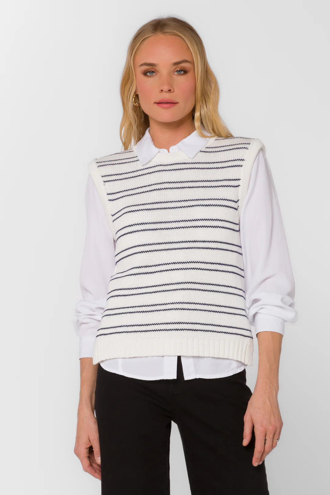 Selene Navy Stripe Vest | Velvet Heart Clothing