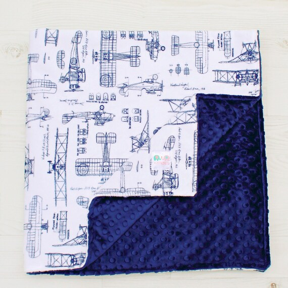 Classic Minky Airplane Blanket Newborn Boy Blanket Shower | Etsy | Etsy (US)