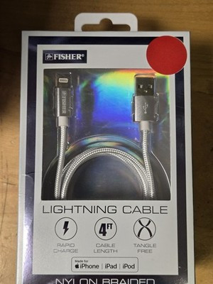 Fisher 4FT Silver Nylon Braided  Cable for IPhone iPad iPod | eBay CA