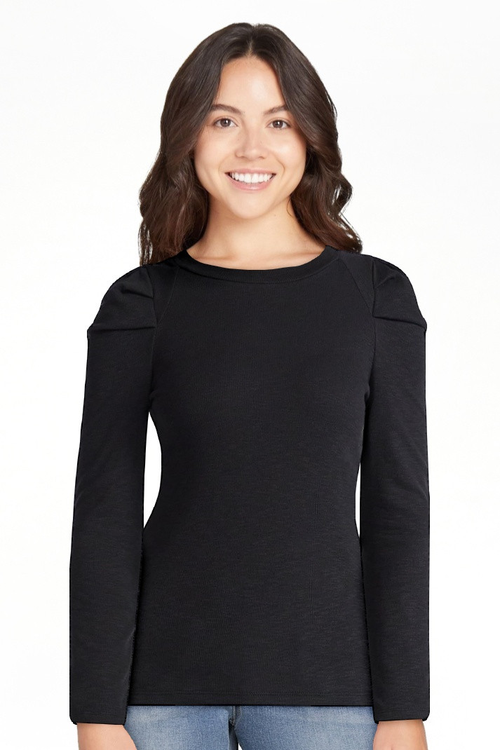 Time and Tru Women's Top with Long Puff Sleeves, Size XS-XXXL - Walmart.com | Walmart (US)