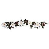 Nearly Natural 4196 6' Magnolia, Pine & Berries Artificial Garland White | Amazon (US)