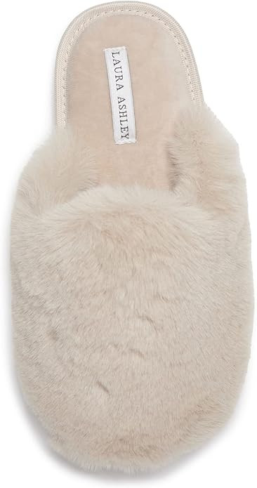 Laura Ashley Womens Soft Plush Memory Foam Scuff Slippers, Warm Fuzzy Fluffy Bedroom Slipper, Lad... | Amazon (US)
