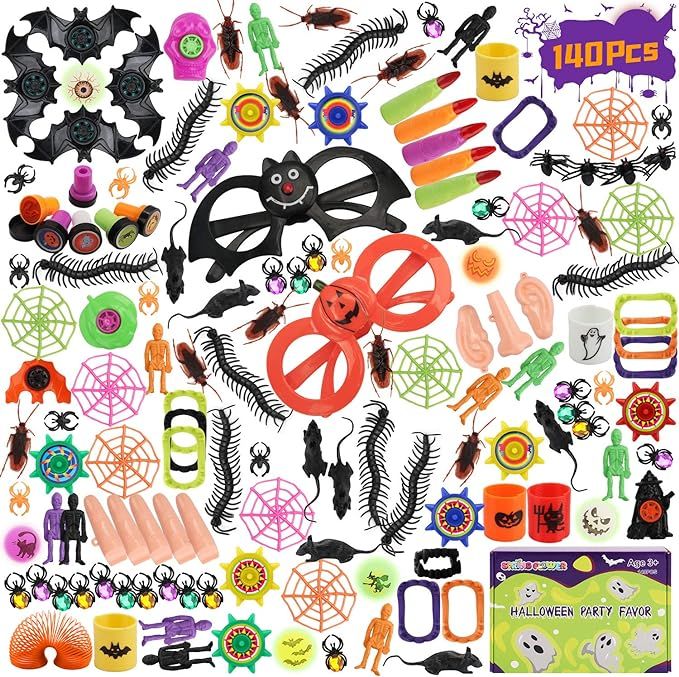 SpringFlower 140 Pieces Halloween Toys Assortment for Halloween Party Favors, Carnival Prizes,Sch... | Amazon (US)