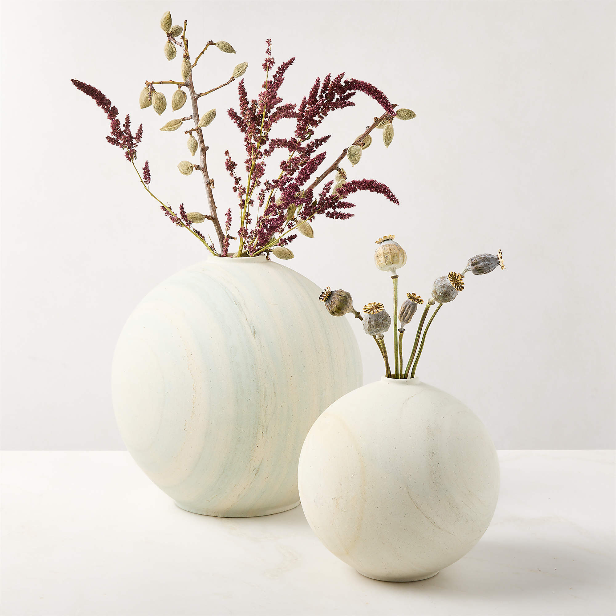 Artesian White Sandstone Vase Large | CB2 | CB2