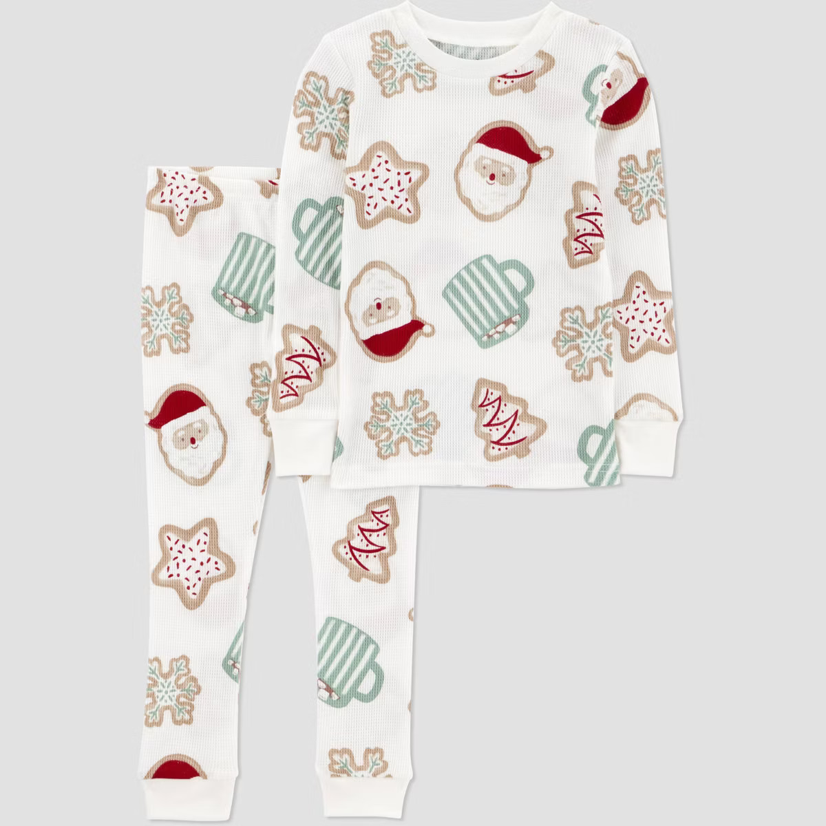Carter's Just One You® Toddler 2pc Christmas Cookie Print Long Sleeve Cotton Pajama Set - Cream ... | Target