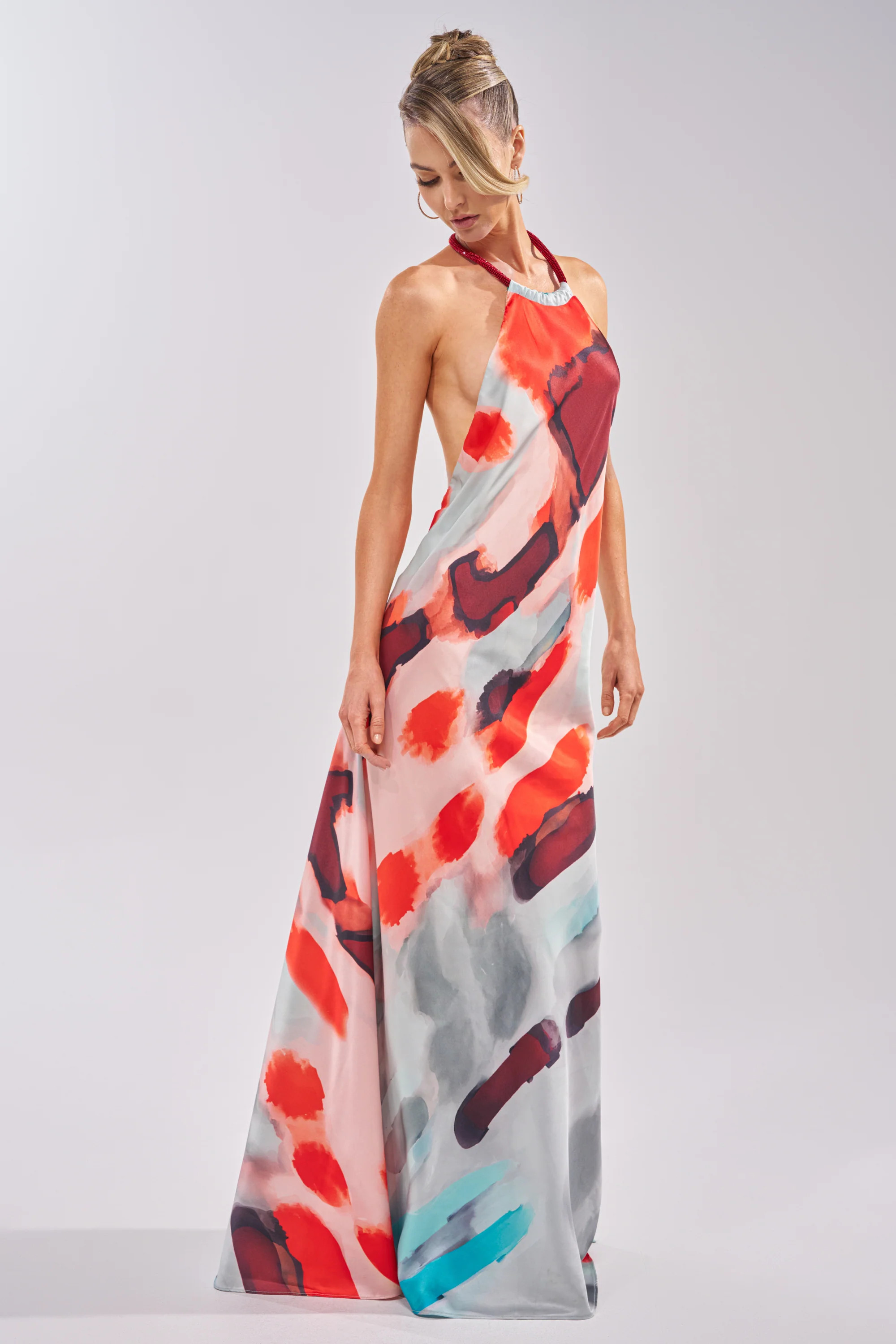 CHIC IS ME SATIN MAXI DRESS IN MULTI | AKIRA