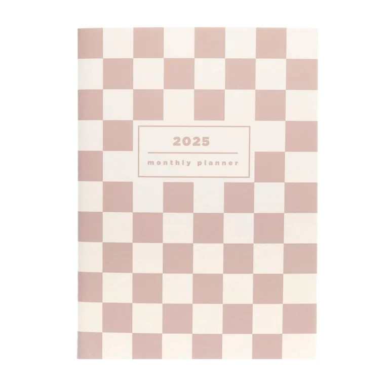 Pen + Gear Small Stitched Flexi Monthly Planner - Tan Checkerboard | Walmart (US)