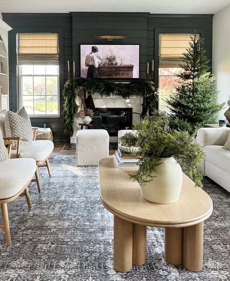 Holiday living room views, so far. I like leaving our tree bare until Thanksgiving, and then trimming it that weekend. And good news, it’s currently on sale at McGee & Co. for their VIP sale. To gain access, just sign up to be a VIP using my link below. (It’s free to join!) my coffee table and stool are also part of the sale!

More info:
Rug is new! It’s another Georgie (my fave) by Amber Lewis x Loloi. Save 15% at rugs direct using my link and code HOH15.

Garland: I used 7 Norfolk pines and 2 seeded eucalyptus garlands. Plus 4 baby fern picks (also seen in my cream vase). 

#LTKHoliday #LTKsalealert #LTKhome