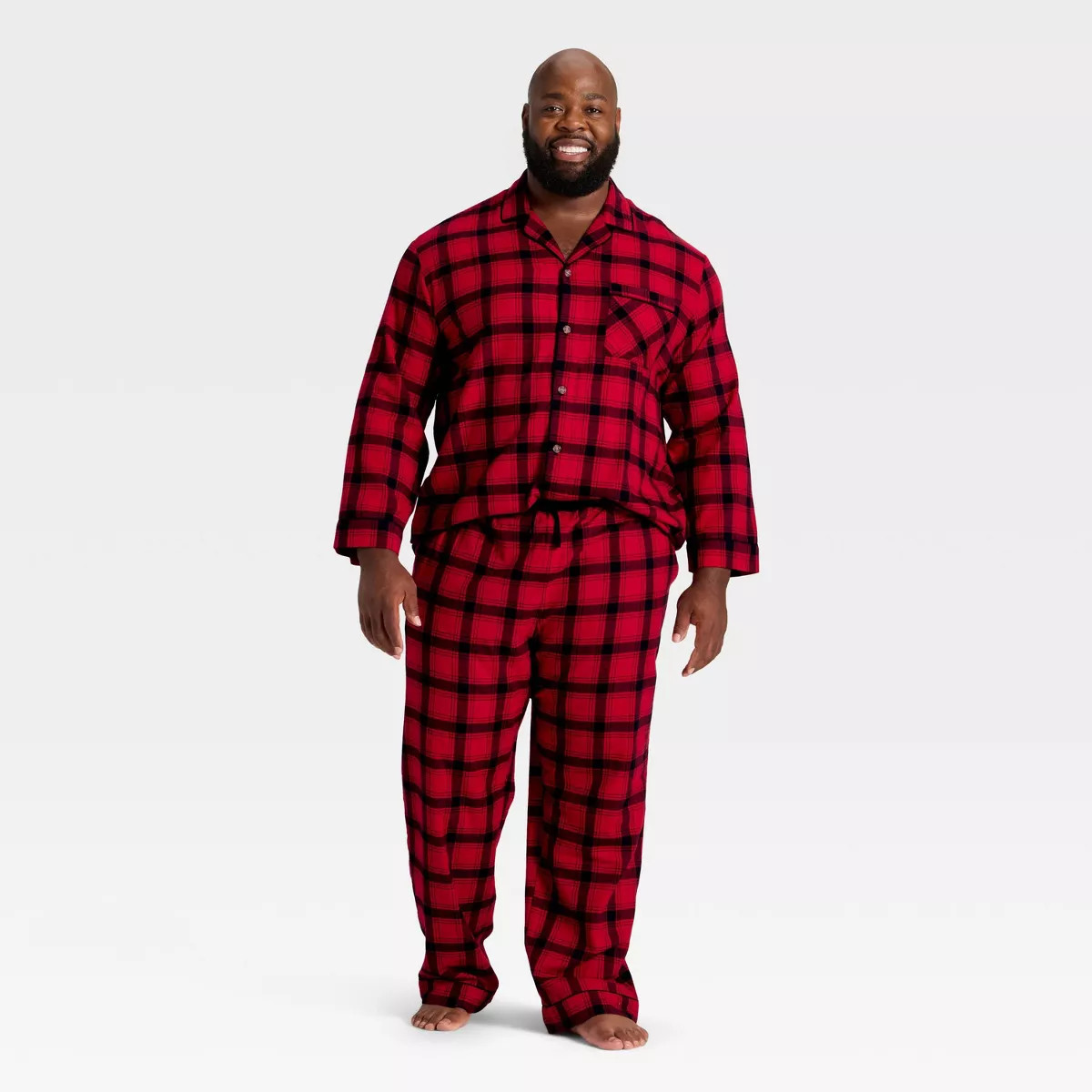 Men's Plaid Flannel Long Sleeve Shirt and Pants Holiday Matching Family Pajama Set - Wondershop... | Target