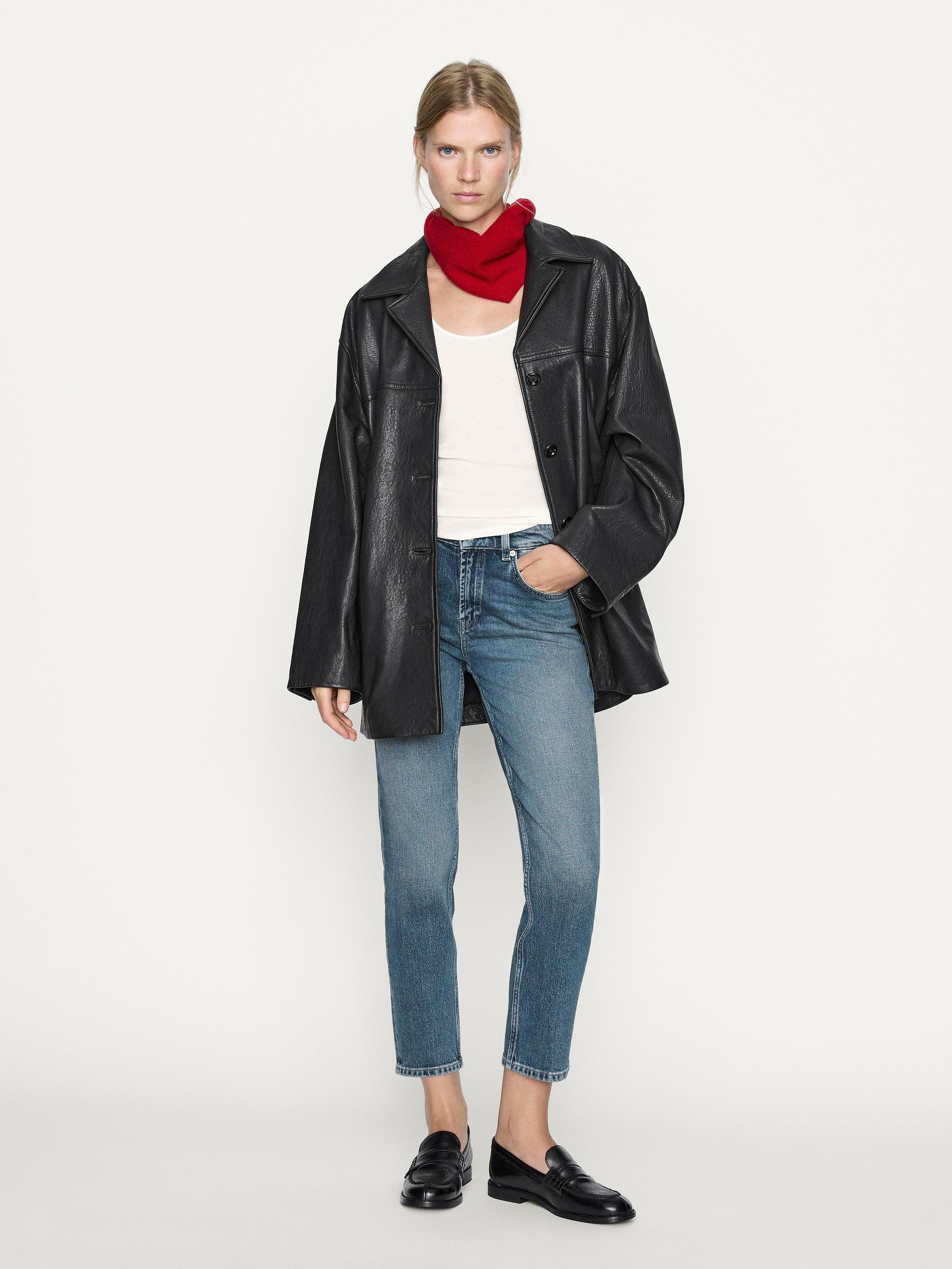 Slim fit mid-rise cropped jeans | Massimo Dutti UK