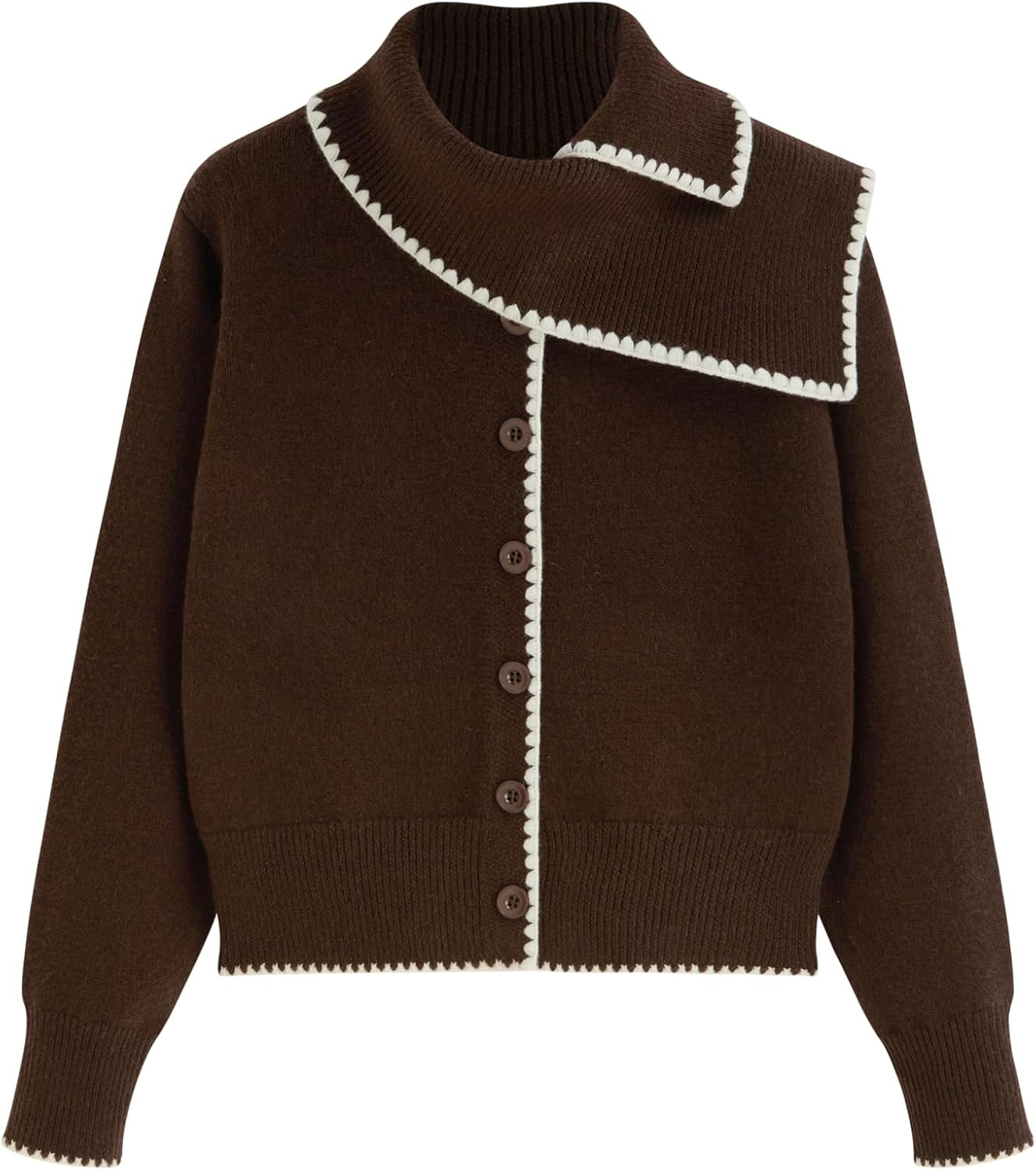 CIDER Womens Shawl Collar Cardigan Button Front Boxy Knit Sweater | Amazon (US)