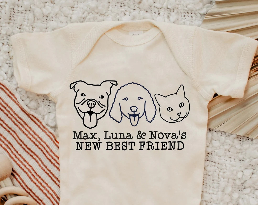 Best Friend Dog Onesie®,baby Shower Gift, Custom Baby Onesie®, Personalized Dog Onesie®, Baby ... | Etsy (US)