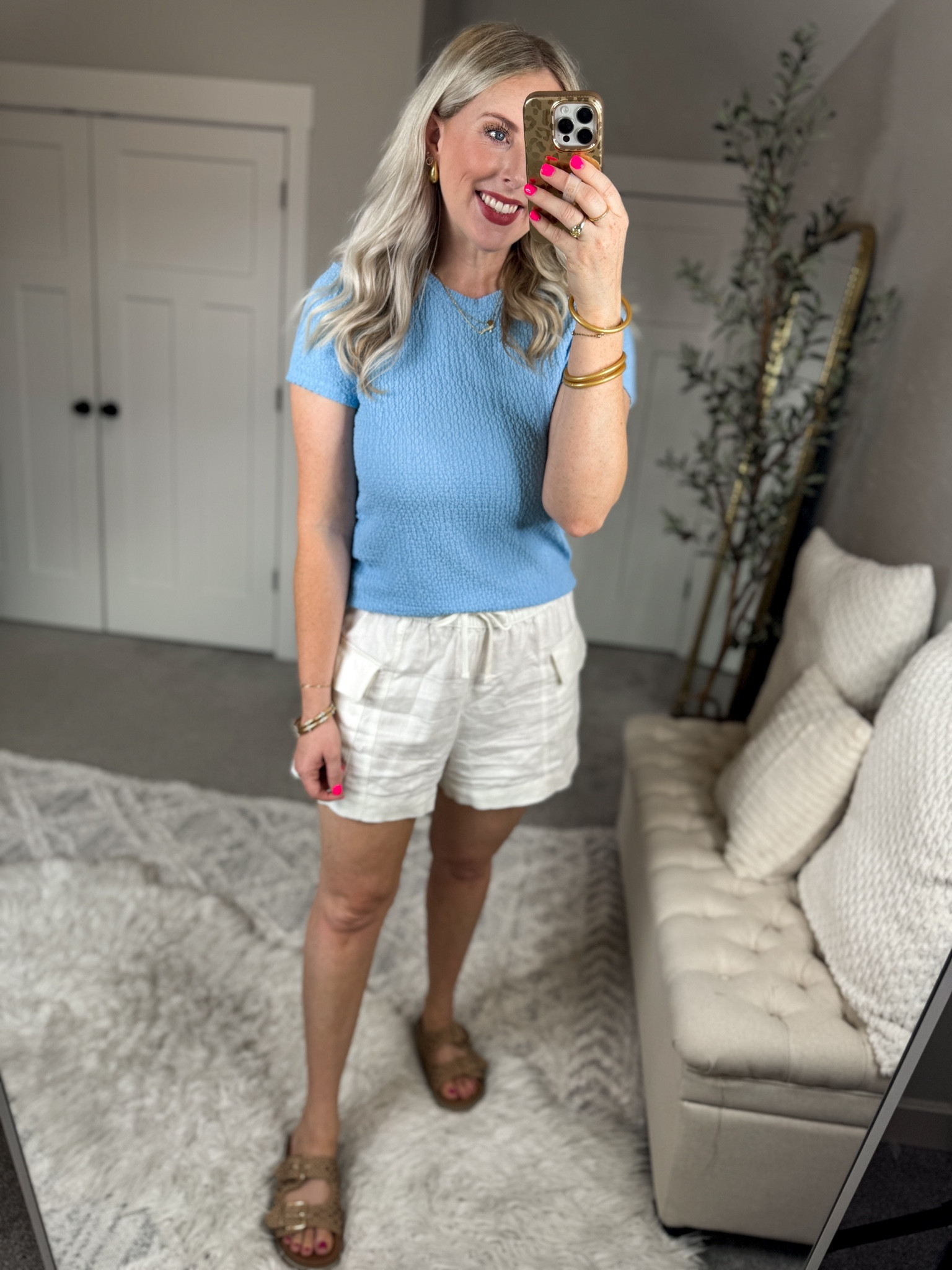 Daily try on, Walmart outfit, Walmart fashion, Walmart try on, time and tru, white shorts 

Medium 

#LTKSeasonal #LTKStyleTip #LTKFindsUnder50