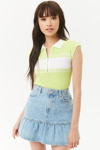 Ruffle Hem Denim Mini Skirt | Forever 21 (CA)