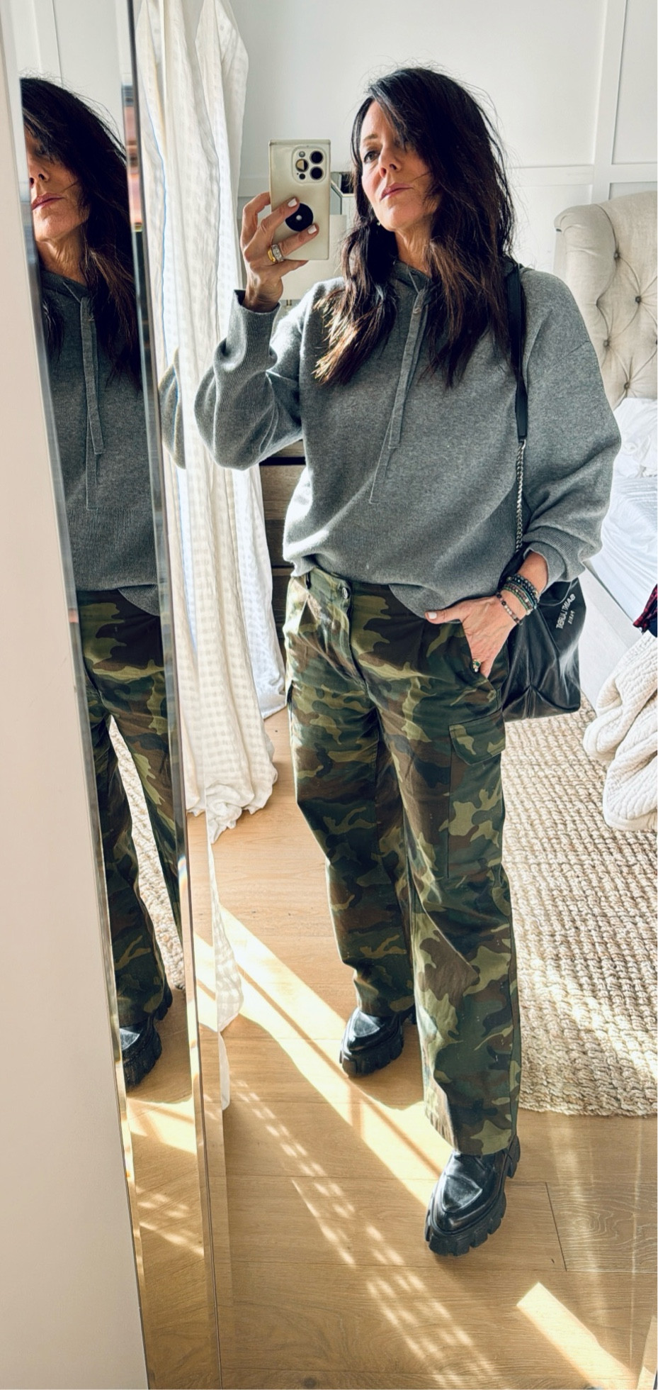 Older Prada’s ups, 
Black suede fringe jacket size small
Target hoodie sweater size medium 
Older camo pants but linked similar 
Ootd Sunday church and lunch look 

#LTKOver40 #LTKFindsUnder50 #LTKCyberWeek