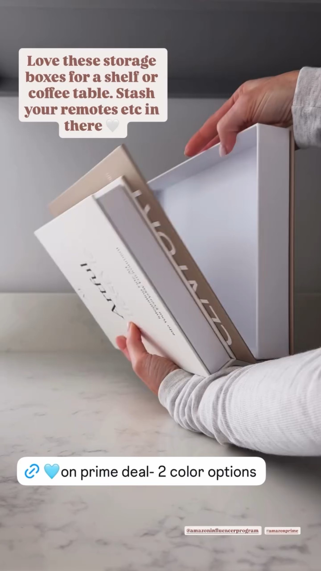 Love these storage boxes for a shelf or coffee table. Stash your remotes etc in there 🤍  @amazoninfluencerprogram  #amazonprime