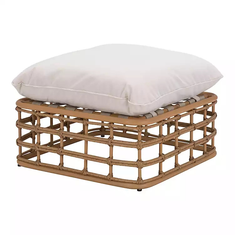 Natural Woven Beige Cushion Modular Ottoman | Kirkland's Home