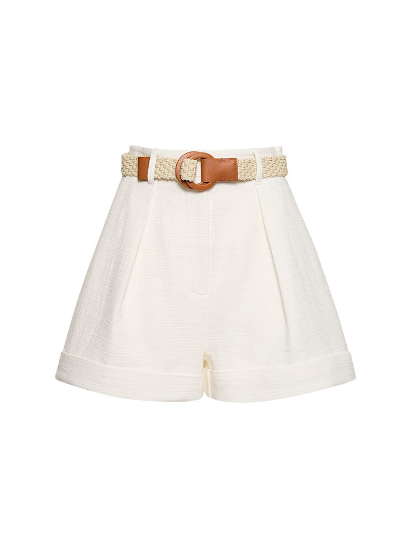 August cuffed cotton shorts - Zimmermann - Women | Luisaviaroma | Luisaviaroma