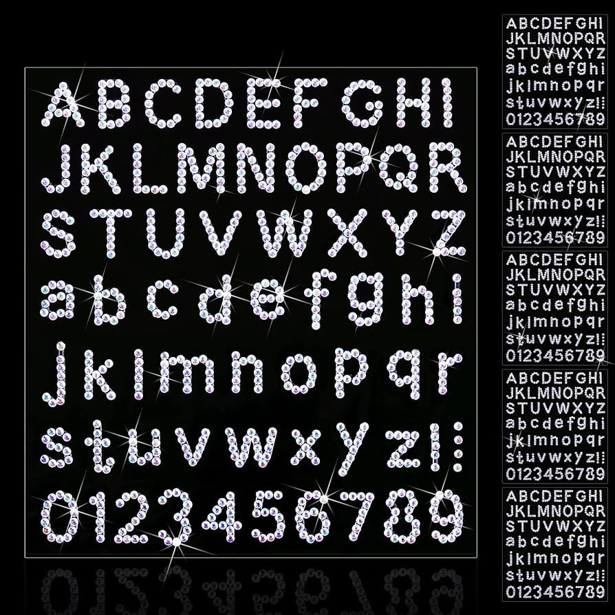 Clabby 6 Sheets Glitter Rhinestone Letter Stickers Bling Crystal Alphabet Letter Gemstone Border ... | Amazon (US)