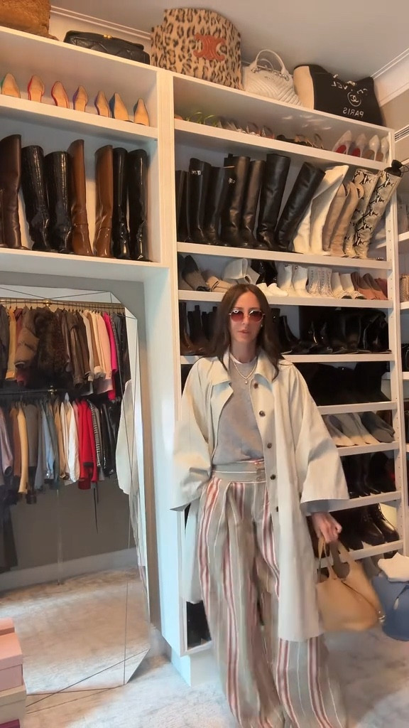 GRWM for Thursday pick up 🩵 My trench is old The Row but linked similar.