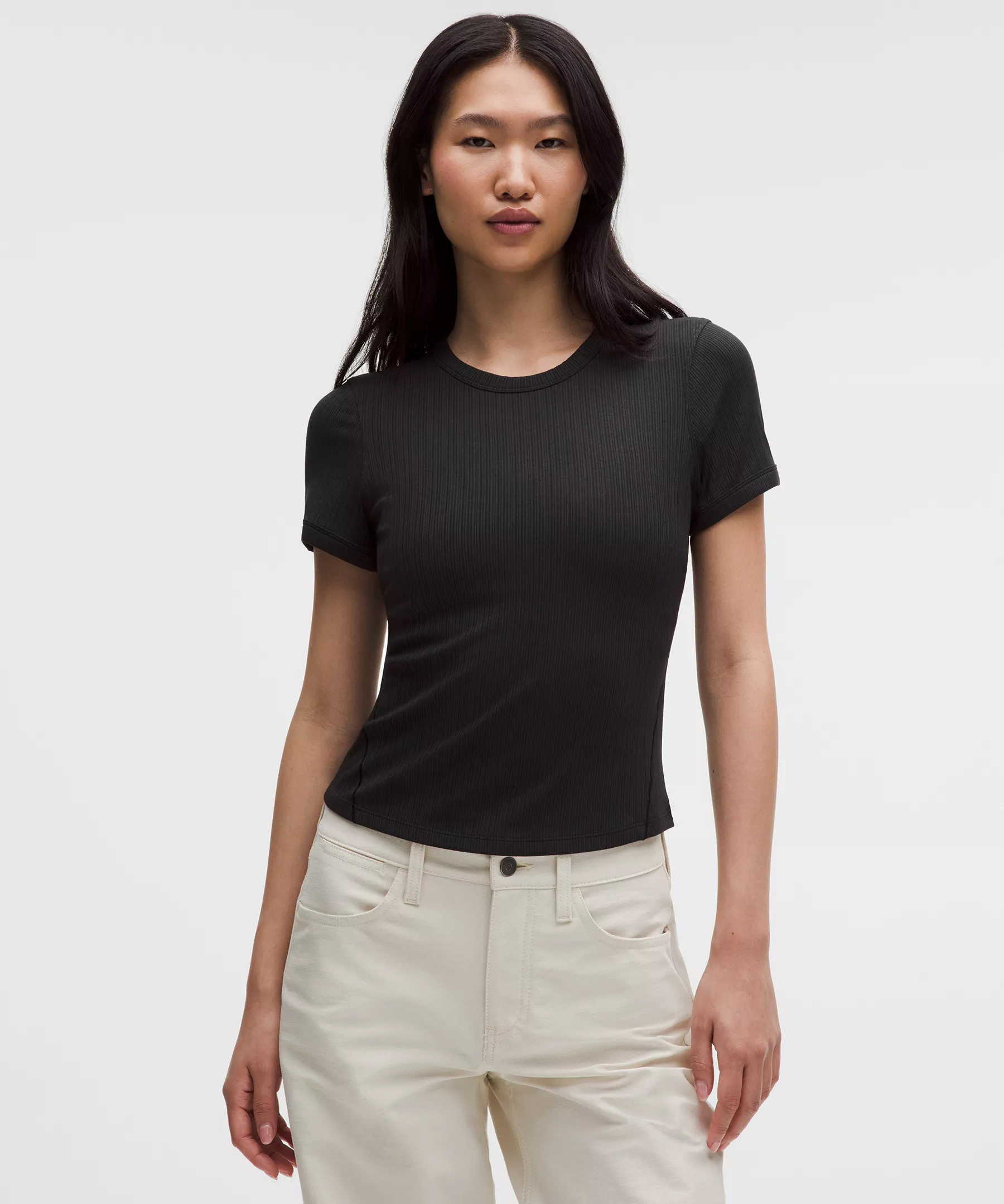Hold Tight Micro-Rib Straight-Hem T-Shirt | Lululemon (US)