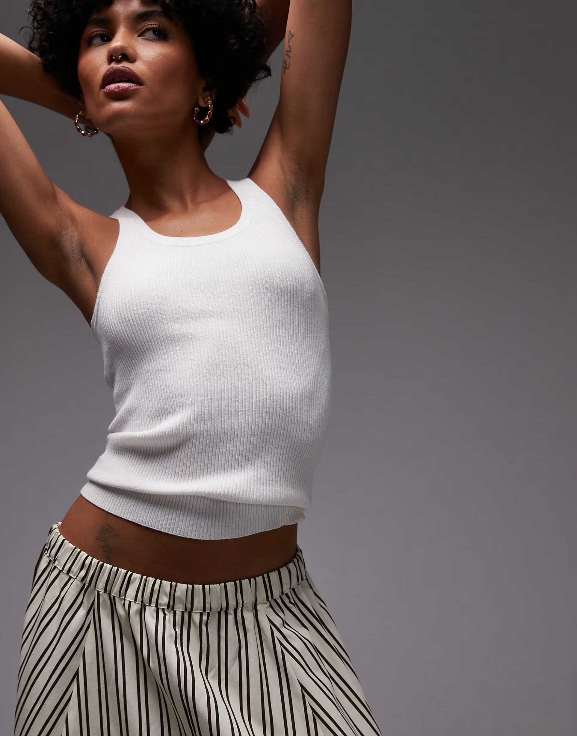 Topshop cut about maxi skirt in buttermilk stripe | ASOS (Global)