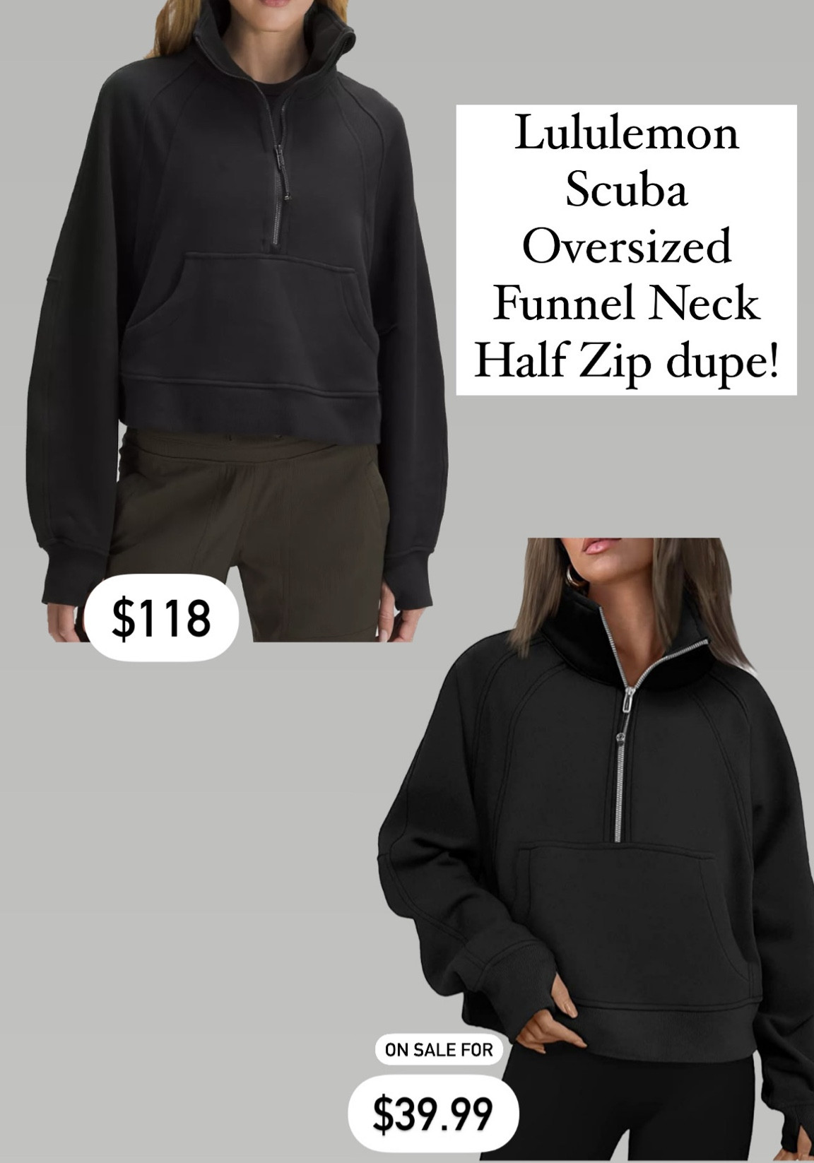 Scuba Oversized Funnel Neck Half Zip, color Water Drop. First time