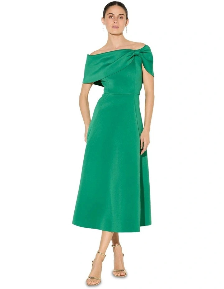 MontiqueRowan Scuba Midi Dress in Emerald | Myer