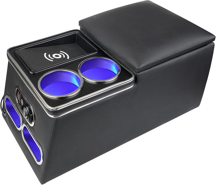 Upgrade Universal Center Console Organizer with Inductive Charging Stand, Fast Charging, Cup Hold... | Amazon (US)