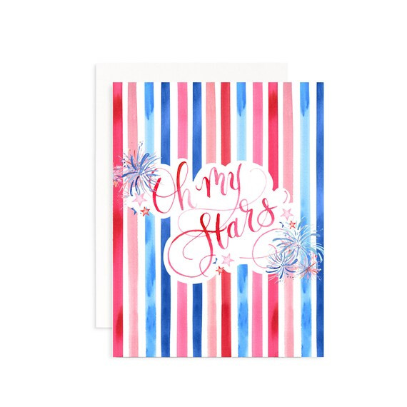 Oh My Stars Greeting Card | July 4th Greeting Card | Independence Day Card | 4th of July Card | A... | Etsy (US)