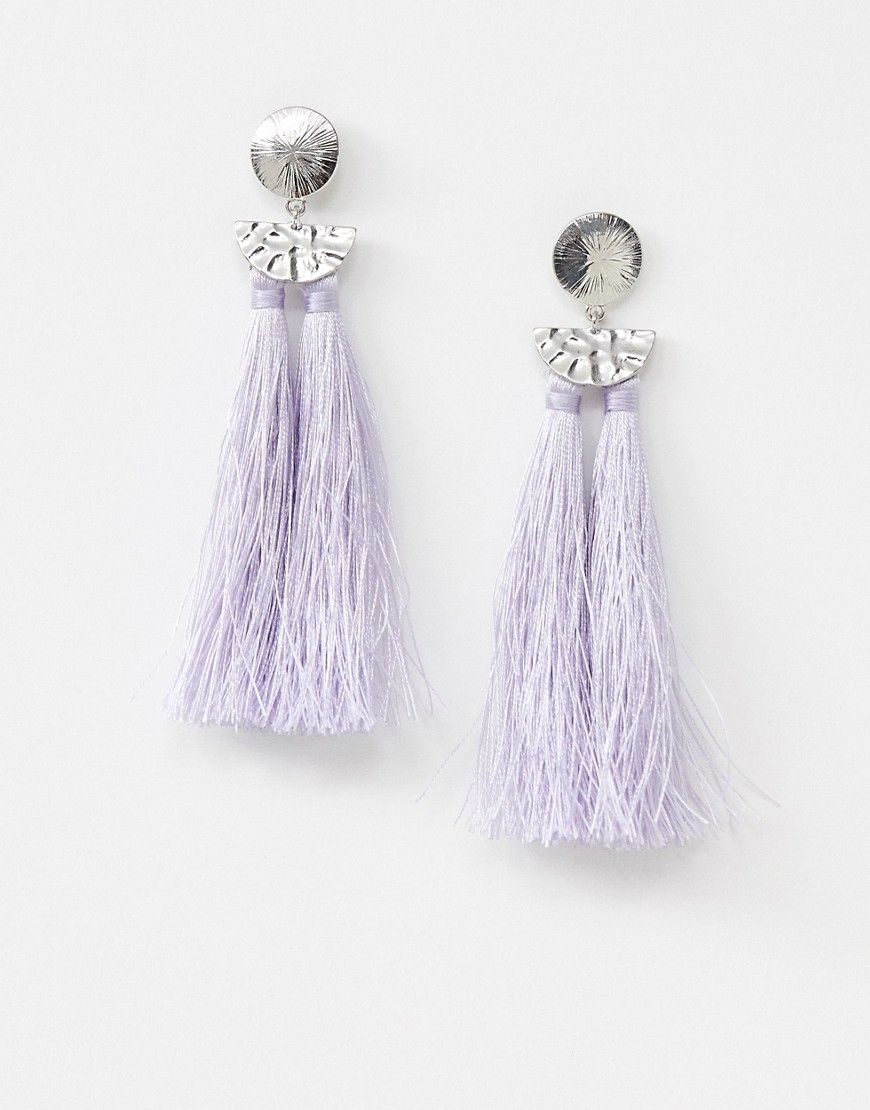 Pieces Kasia tassel earrings - Purple | ASOS US