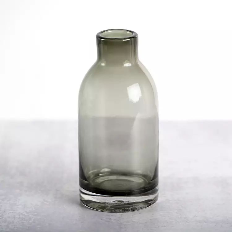 New! Light Smoke Glass Bottle Vase, 7 in. | Kirkland's Home