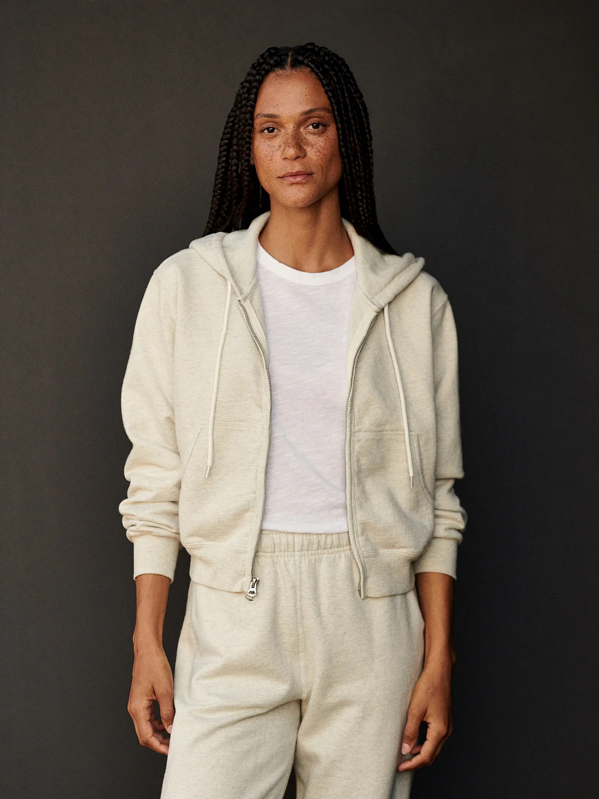 Heather Oat Vintage Interloop Full-Zip Hoodie - Buck Mason- Modern American Classics | Buck Mason