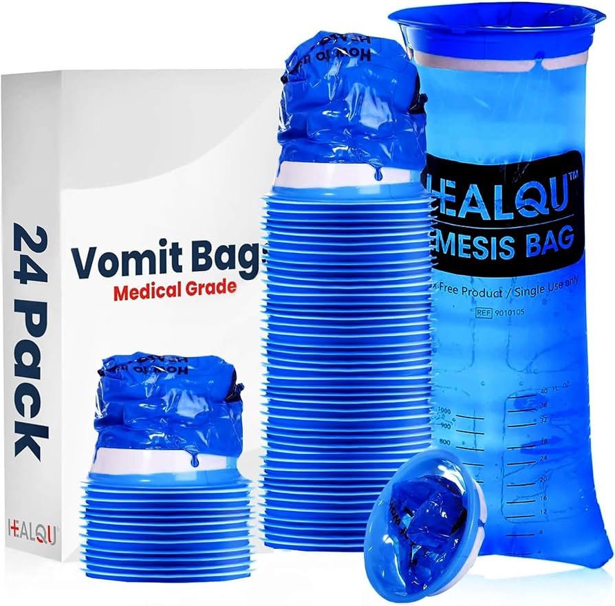 Hospital Vomit Bags - 24 Pack 1000ml Car Throw Up Bag - for Airsick Travel & Motion Sickness - Le... | Amazon (US)