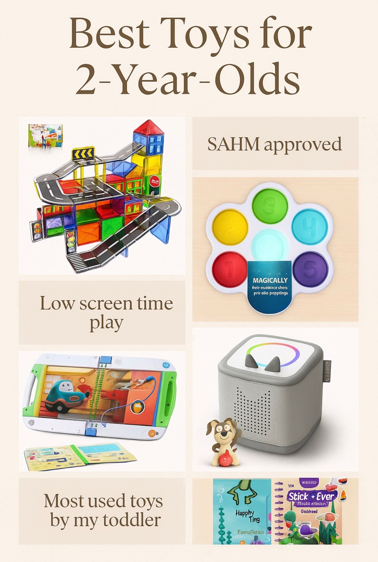 Gift guide for 2 year olds. 
Low screen time home.
Always played with, never rotated out! 