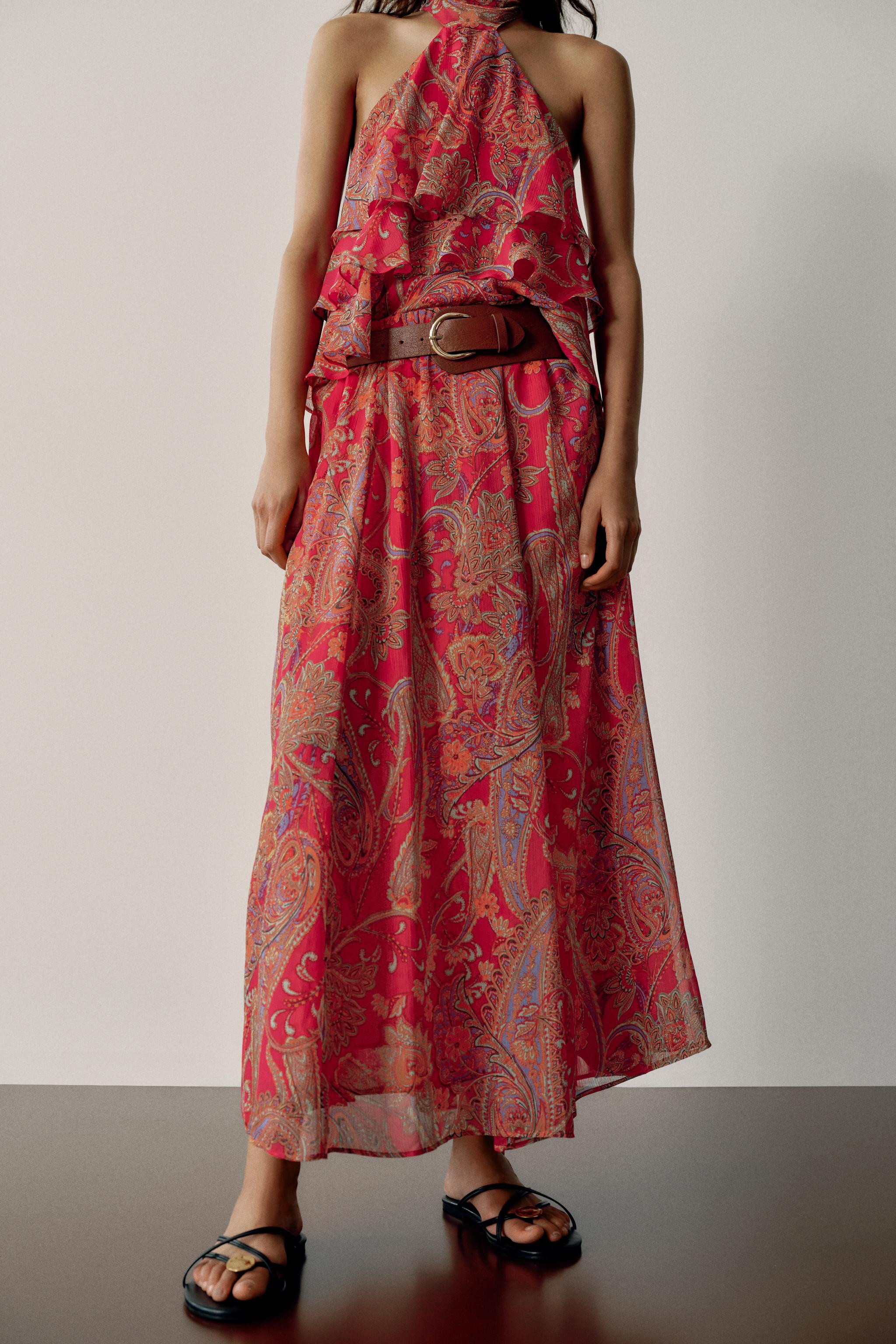 BELTED PRINTED SKIRT | Zara US
