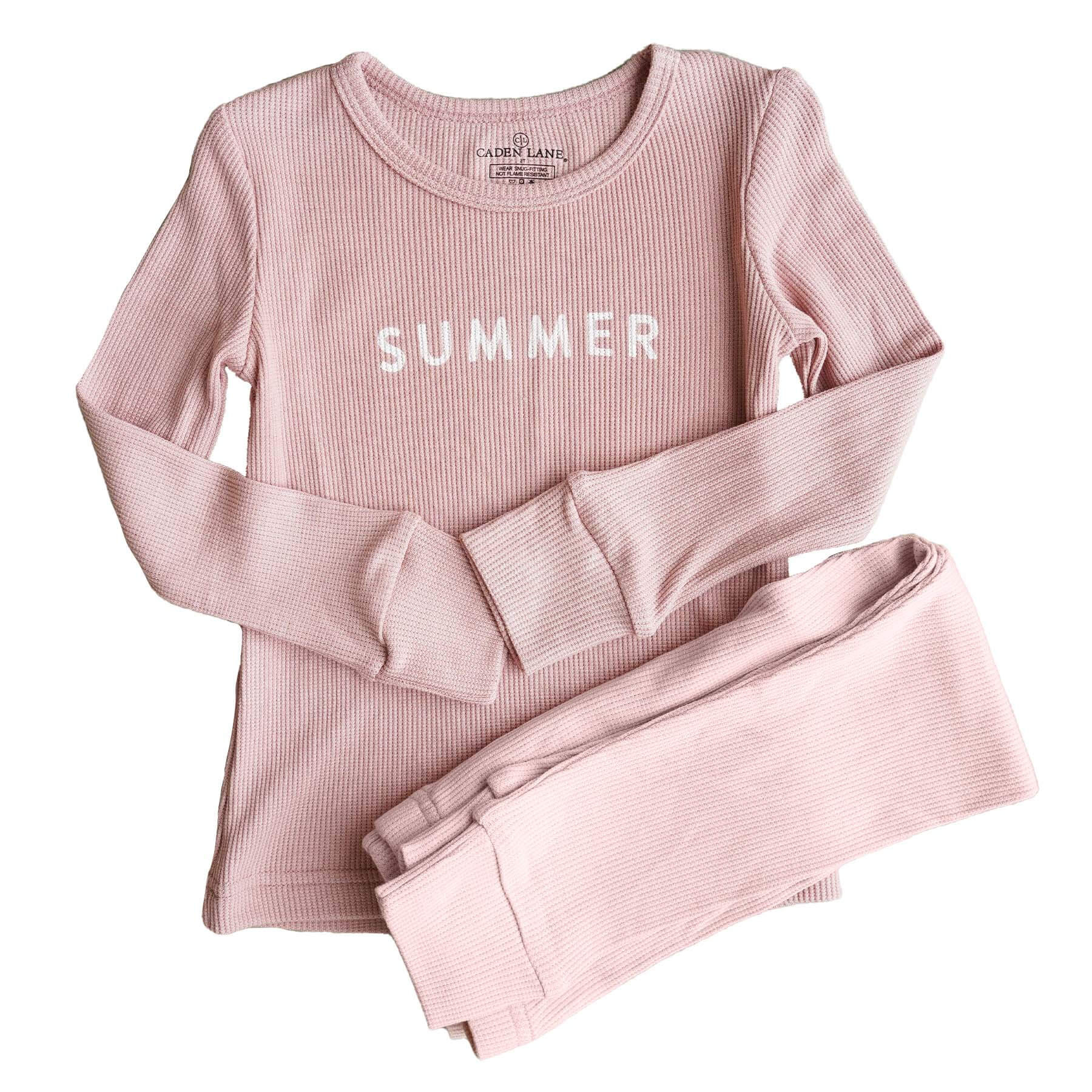 Vintage Rose Bamboo Waffle Personalized Two Piece Pajama Set | Caden Lane