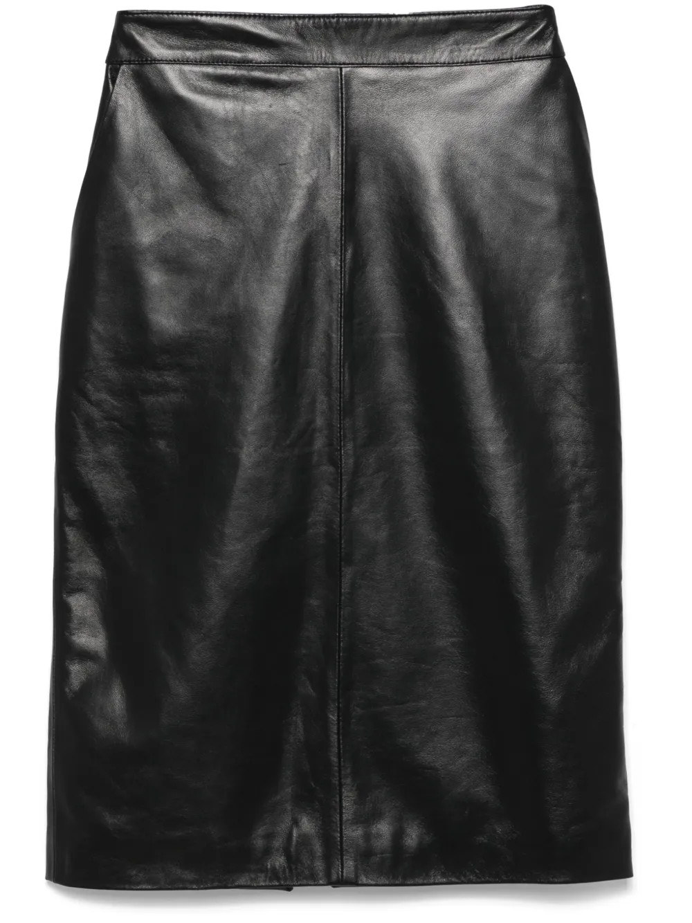 Manokhi Leather Midi Skirt | Black | FARFETCH | Farfetch Global