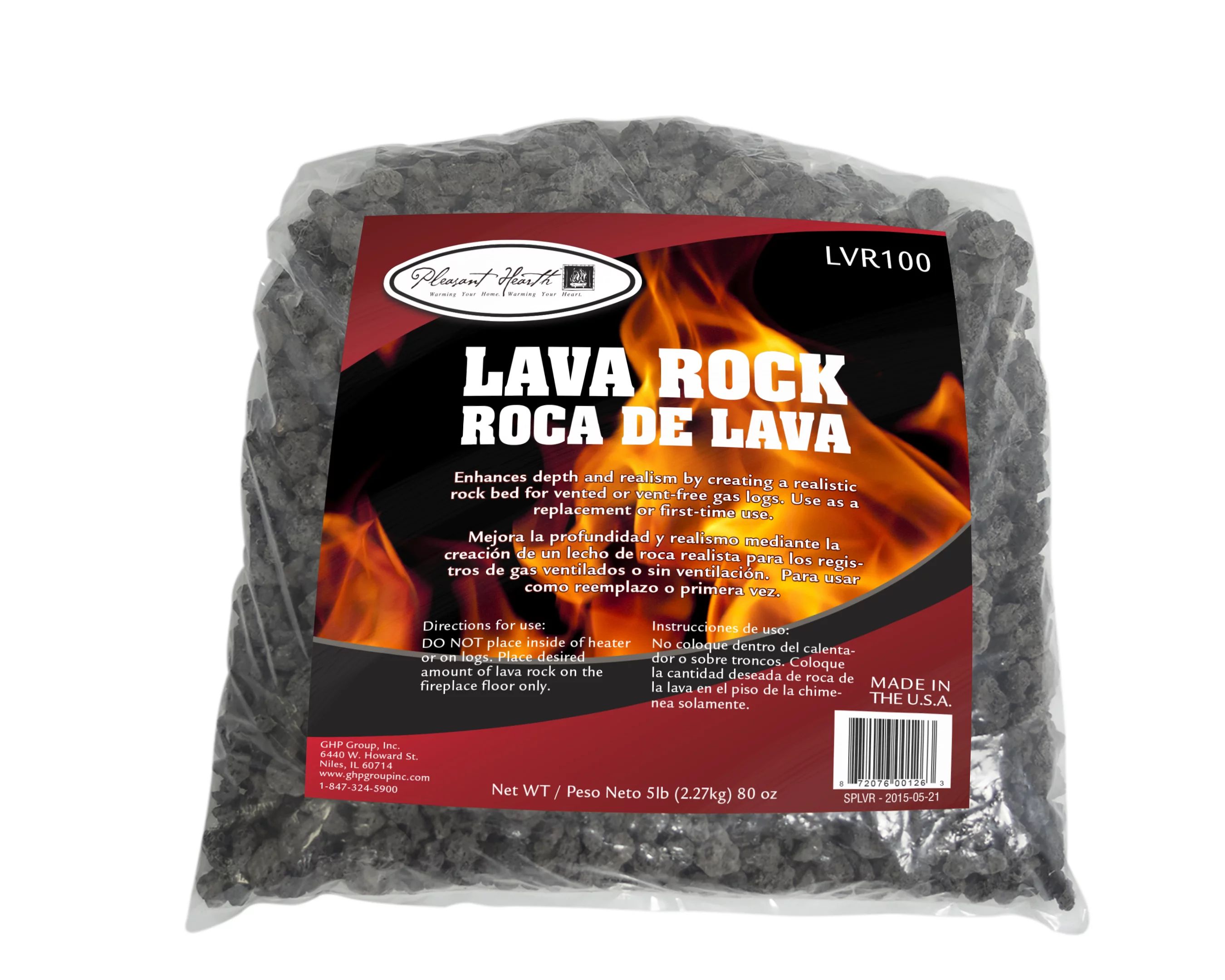 Pleasant Hearth LVR100 Lava Rock, 5 lb. for Vented and Vent-Free Log Sets | Walmart (US)