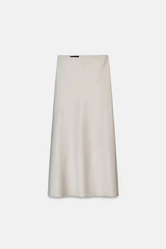 SATIN EFFECT MIDI SKIRT | Zara US