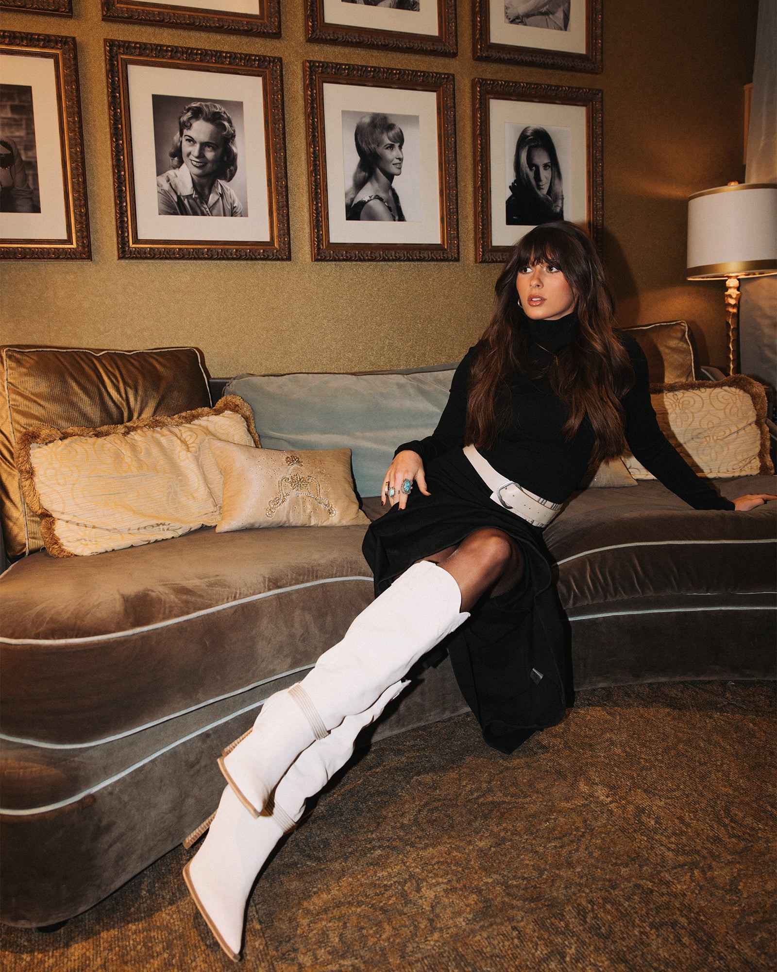 KYNDALL Bone Suede Pointed-Toe Stiletto Heeled Knee-High Women's Boot | Steve Madden (US)