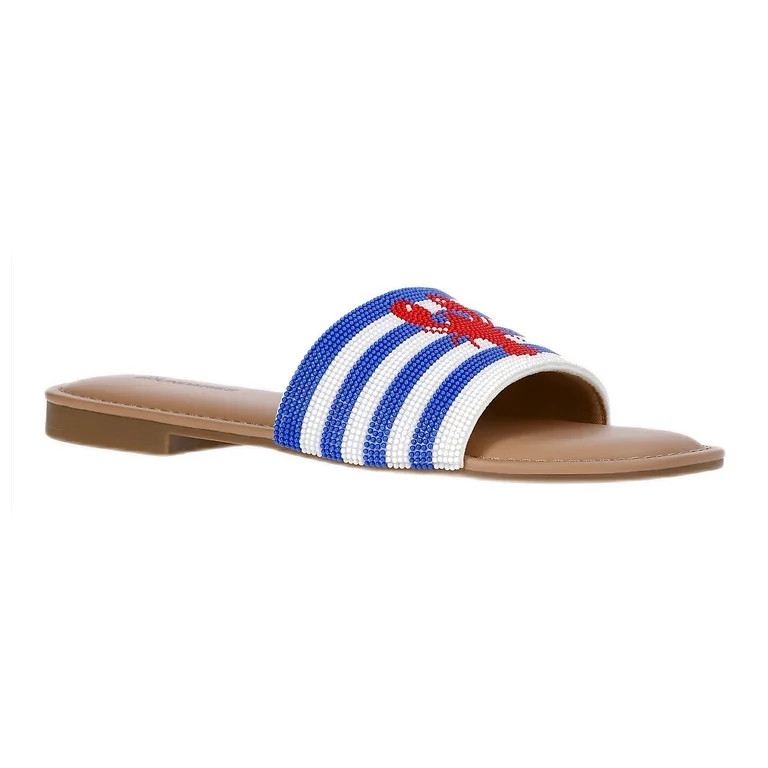 No Boundaries Women's Beaded Slide Sandals | Walmart (US)