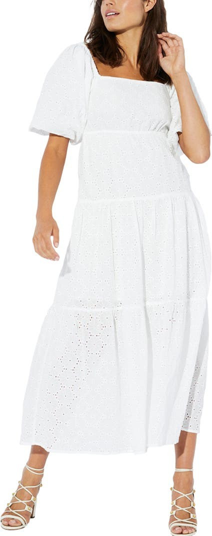 Luna Puff Sleeve Cotton Eyelet Maxi Dress | Nordstrom | Nordstrom