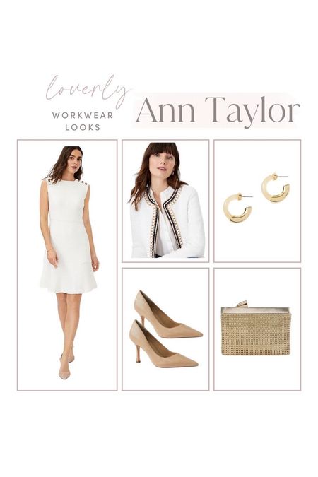 Ann Taylor workwear look currently 40% off! I'm loving this button detail dress and nude pumps! 

#LTKsalealert #LTKSeasonal #LTKFind