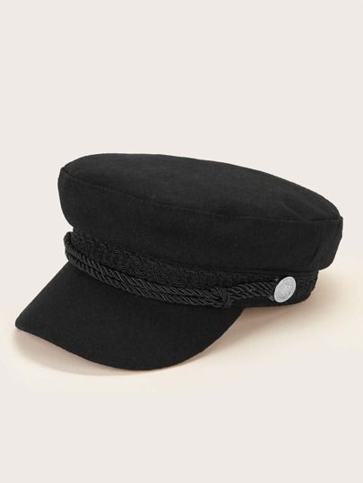 Braided Ribbon Decor Baker Boy Hat | SHEIN