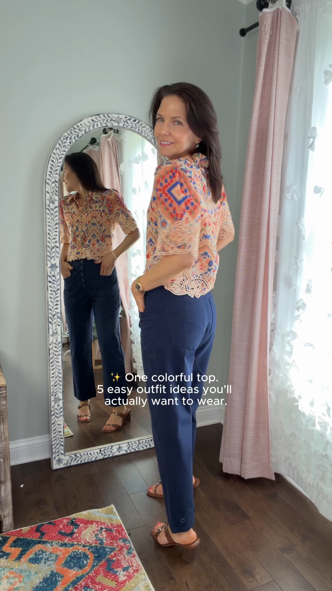 One colorful top, endless possibilities. 🌈✨
If getting dressed feels harder than it should, start with pieces that do the work for you. A great statement top can completely change depending on what you pair it with—and sometimes, simply swapping the pants is all it takes.
These are the kinds of outfits I actually wear because they're easy, comfortable, and make me feel put together without overthinking it.
Which look is your favorite—1, 2, 3, 4, or 5? 👇
Save this for the next time you're staring into your closet wondering what to wear.
#Over40Style #StyleOver40 #EverydayStyle #WearWhatYouLove #ColorfulStyle #OutfitIdeas #FashionOver40 #MidlifeStyle #StyleInspiration #CapsuleWardrobe #SummerStyle #StatementTop #CasualChic #falloutfit #transitionaloutfit