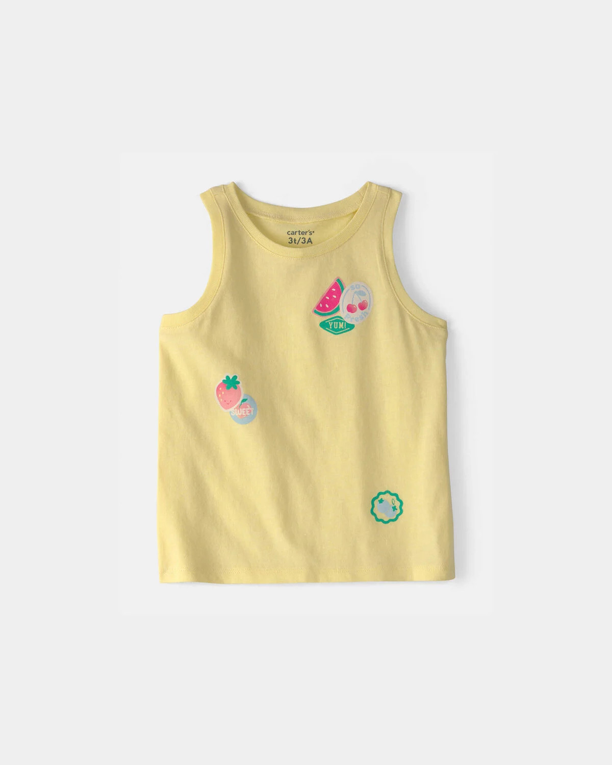 Toddler Girl Fruit Sticker Graphic Tank - Yellow | Carter's | Carter's Inc